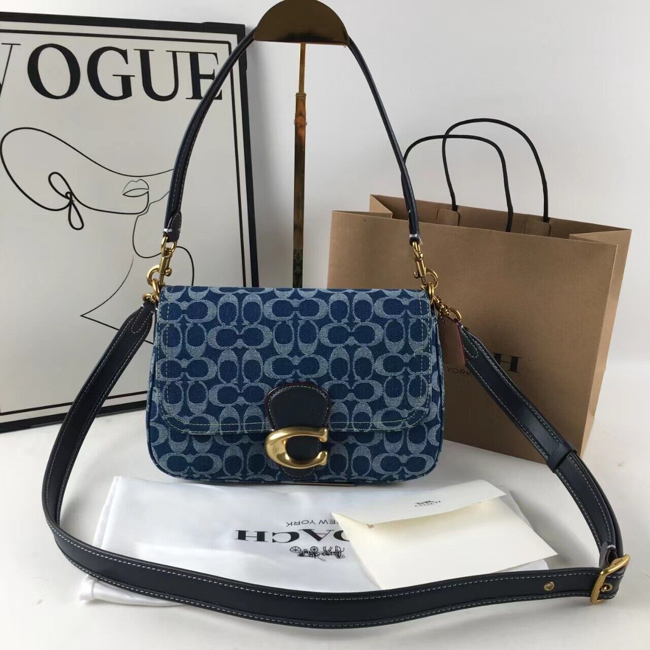 Coach CA105 Tabby Shoulder Crossbody Bag - Signature Denim ๐