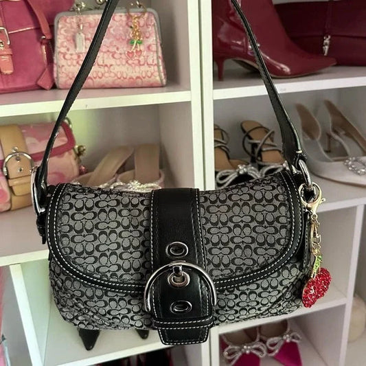 Gray Signature y2k Coach SoHo Bag