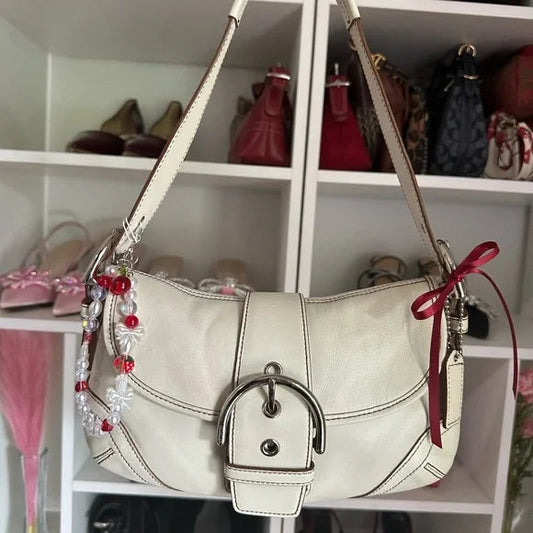 Coach Small White SoHo Flap 🍒🤍