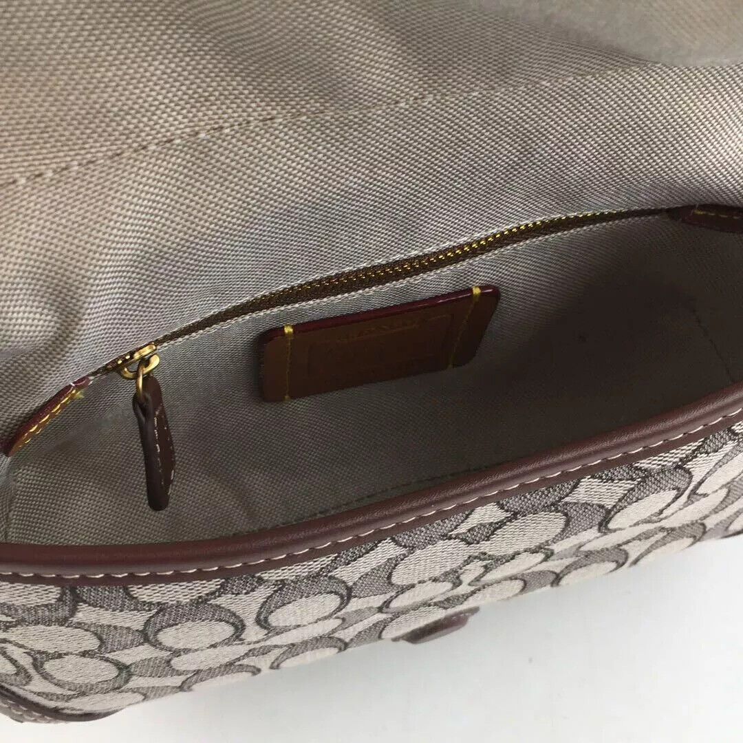 COACH Soho Signature Jacquard Top Handle Shoulder Bag CJ814 – Brown 👜