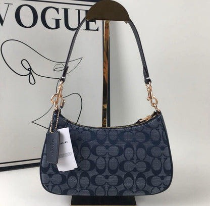 OACH CH139 Teri Shoulder Bag – Signature Chambray Blue 2-Way Shoulder Bag 👜
